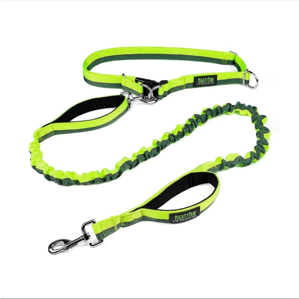 Reflective Dog Leash and Collar Set - Bright Green